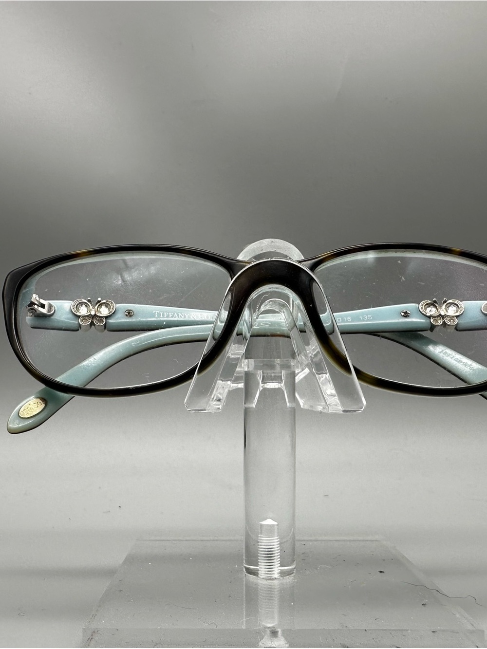 Tiffany & Co TF 2051-B 8134 Tortoise Tiffany Blue Crystal Butterfly Eyeglasses